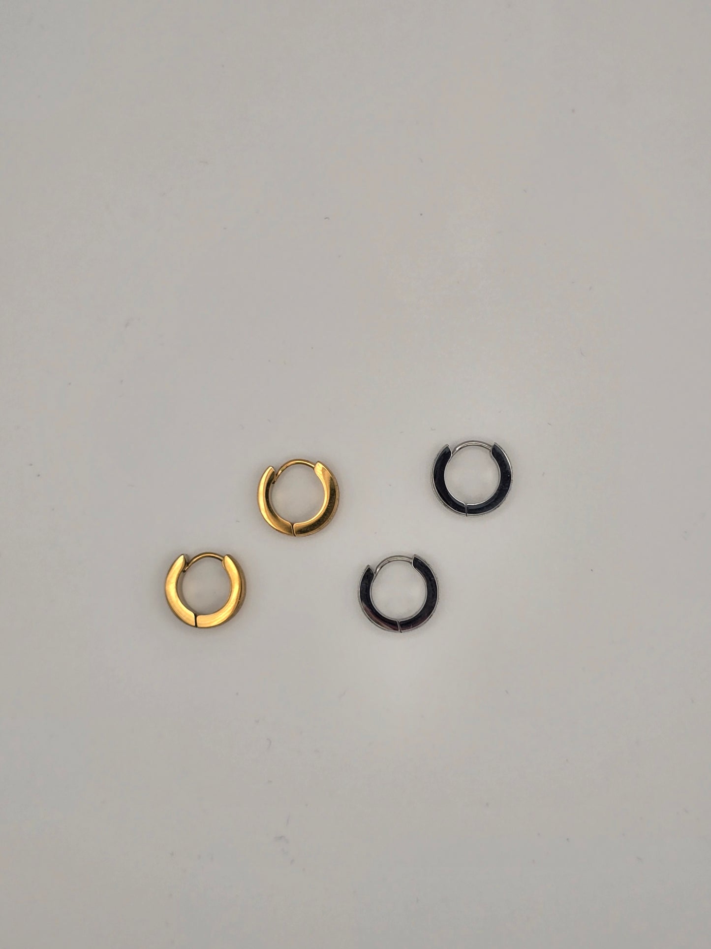 Stainless Steel Small Shimmer Hoops in Gold or Silver