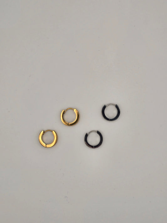 Stainless Steel Small Shimmer Hoops in Gold or Silver