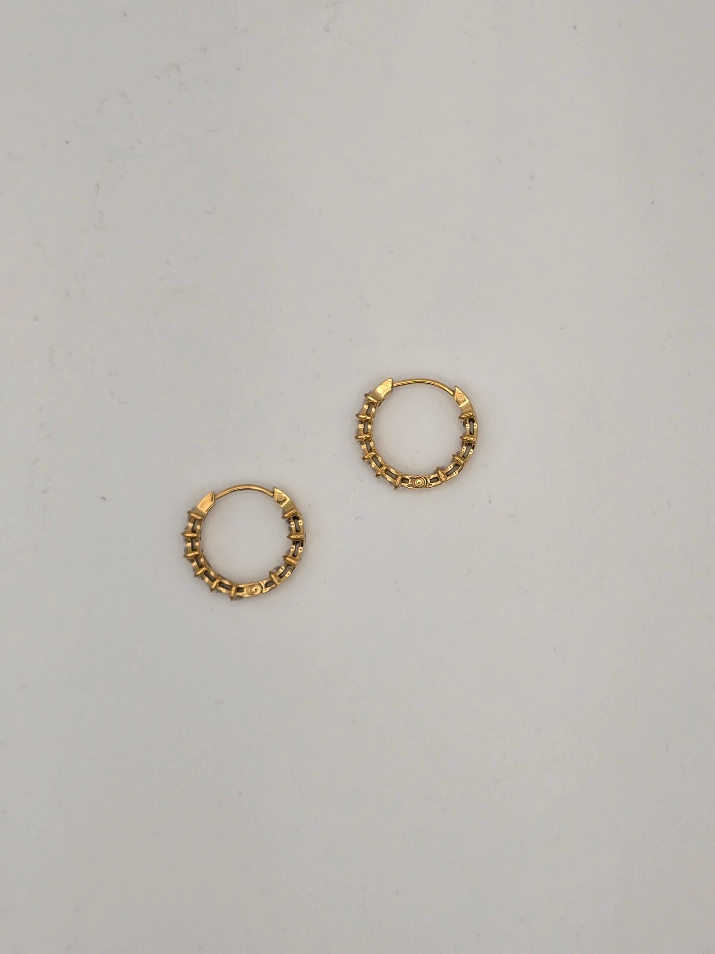 Stainless Steel Sparkle Hoop Earrings in Gold or Silver