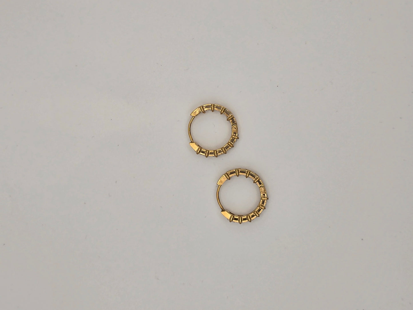 Stainless Steel Medium Sparkle Hoops in Gold or Silver