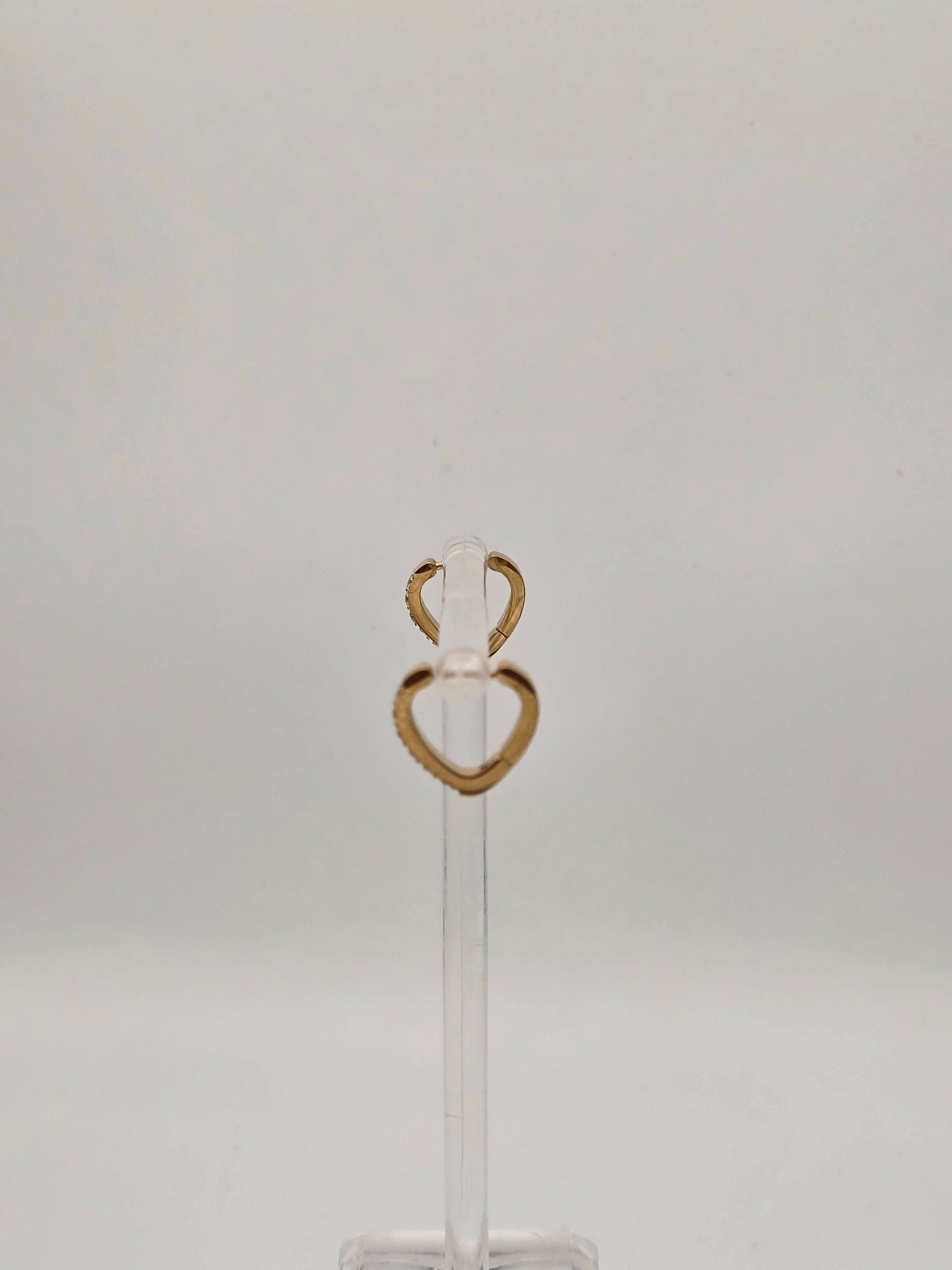 Stainless Steel Sparkle Pointed Hoops Gold or Silver