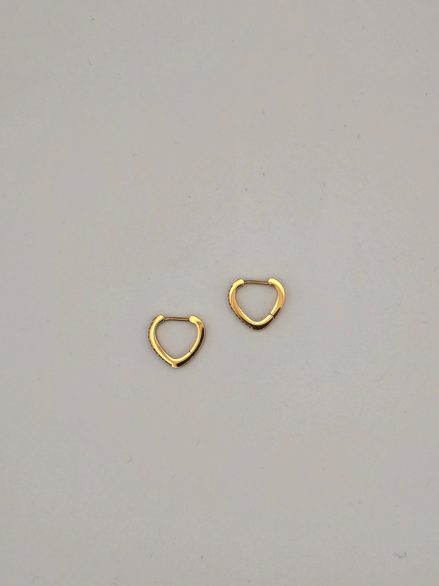 Stainless Steel Sparkle Pointed Hoops Gold or Silver