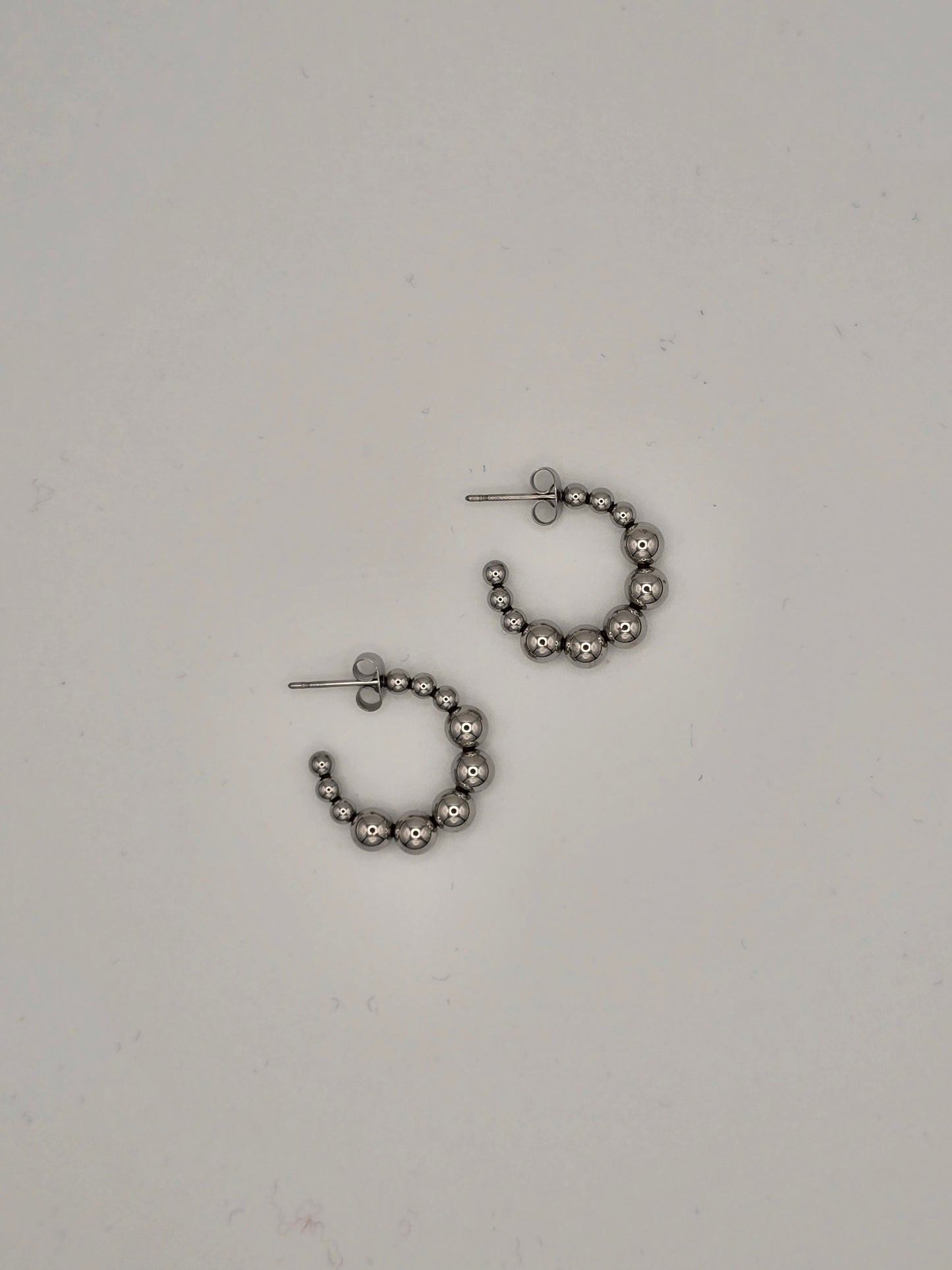 Stainless Steel Little Ball Teardrop Hoops Gold or Silver