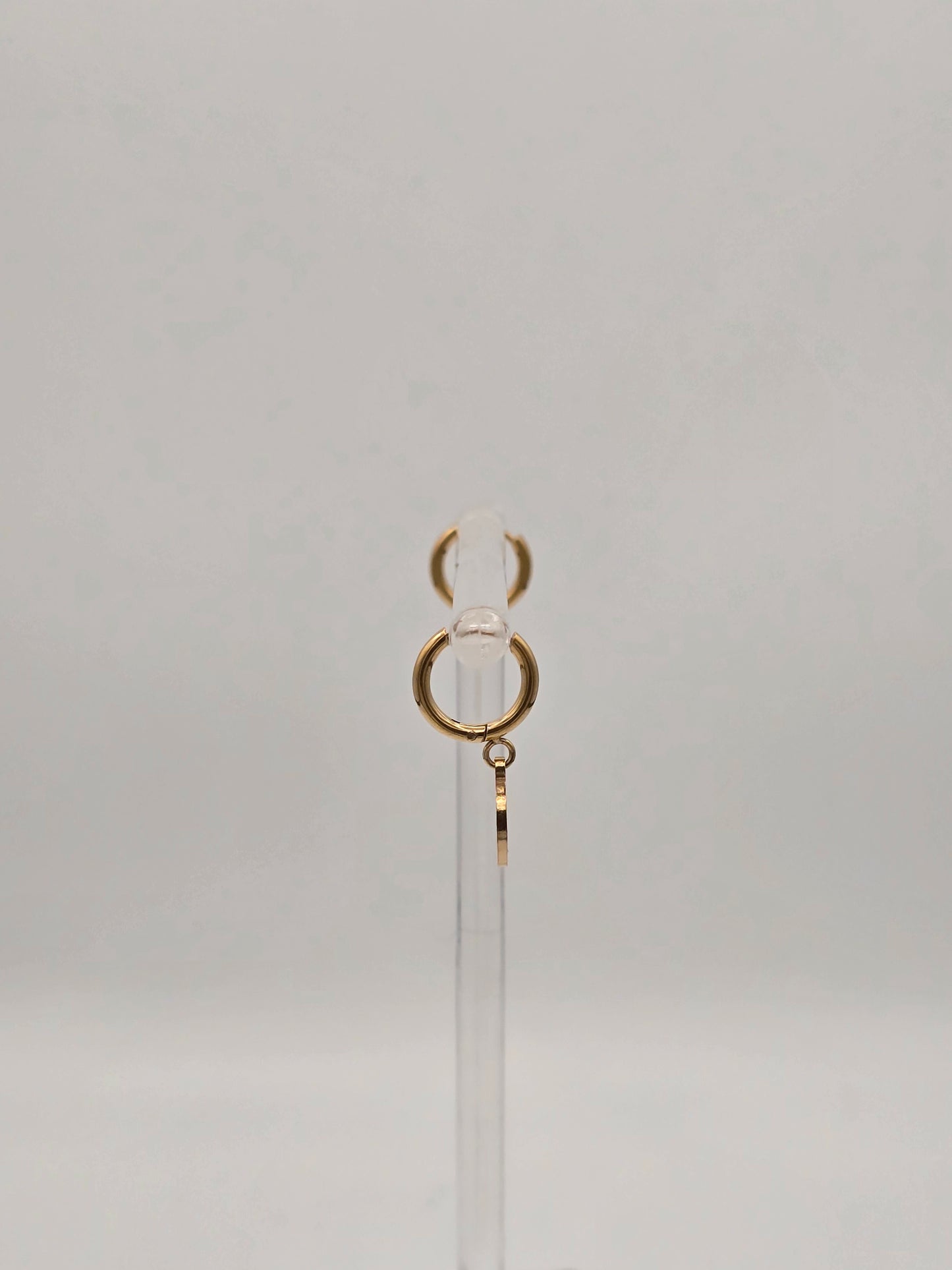 Stainless Steel Smiley Face Hoops in Gold or Silver