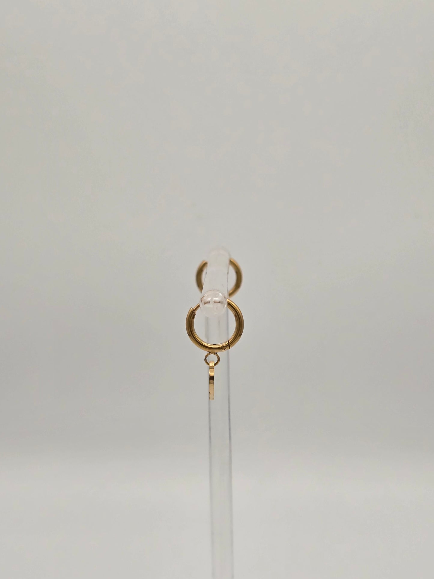 Stainless Steel Flat Heart Hoops Gold or Silver