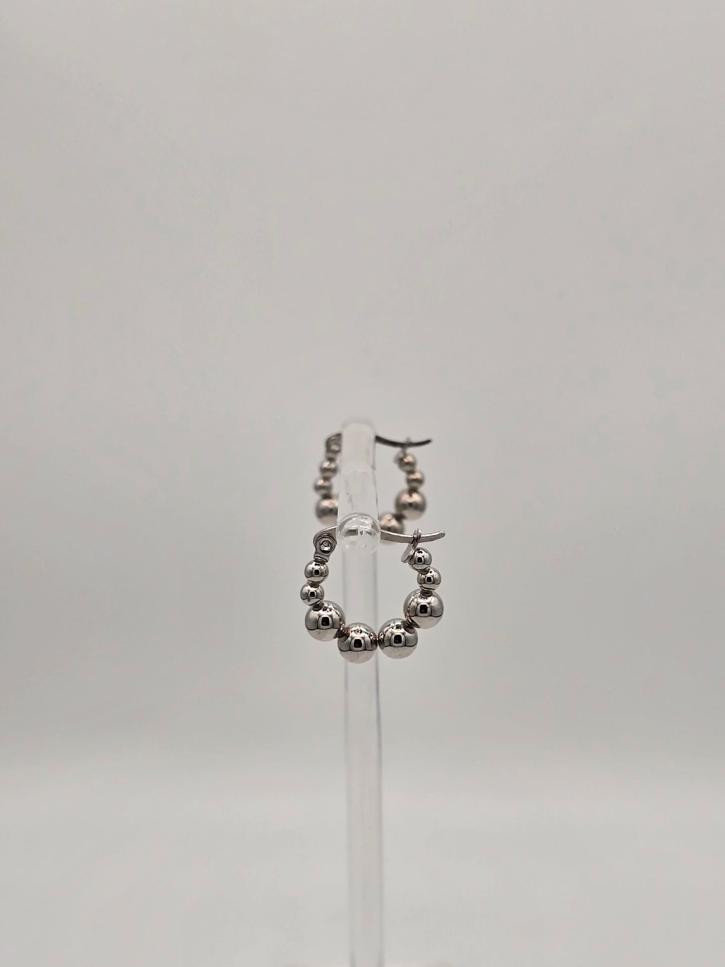 Stainless Steel Small Ball Hoop Earrings Gold or Silver