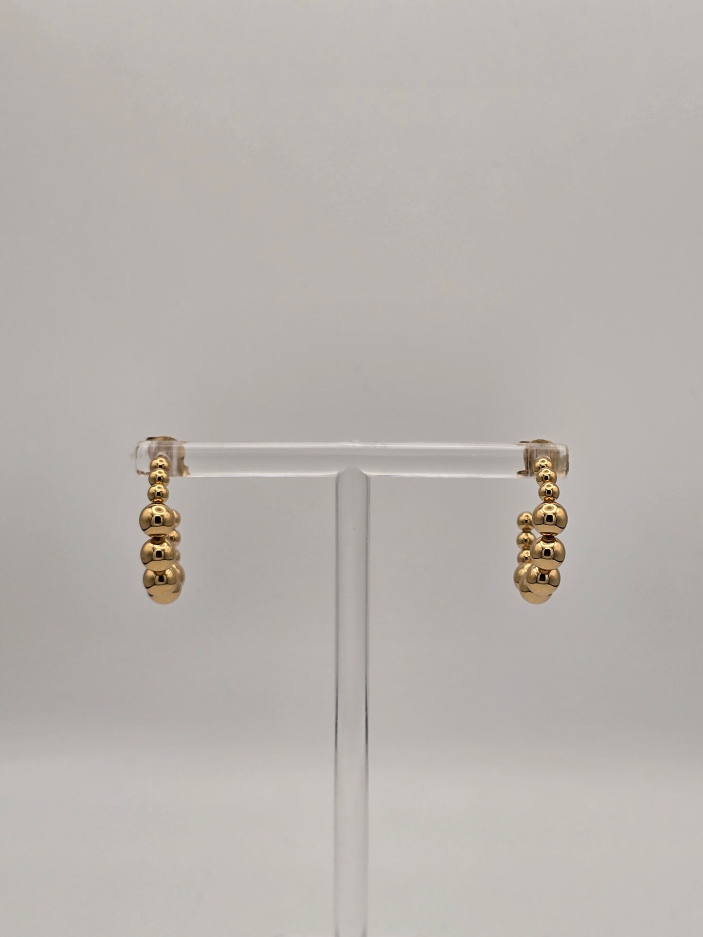 Stainless Steel Little Ball Teardrop Hoops Gold or Silver