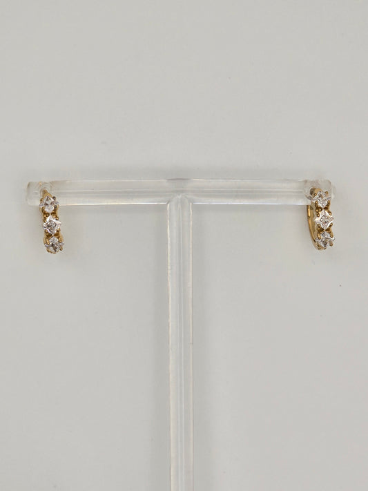 Stainless Steel Triple Sparkle Hoops