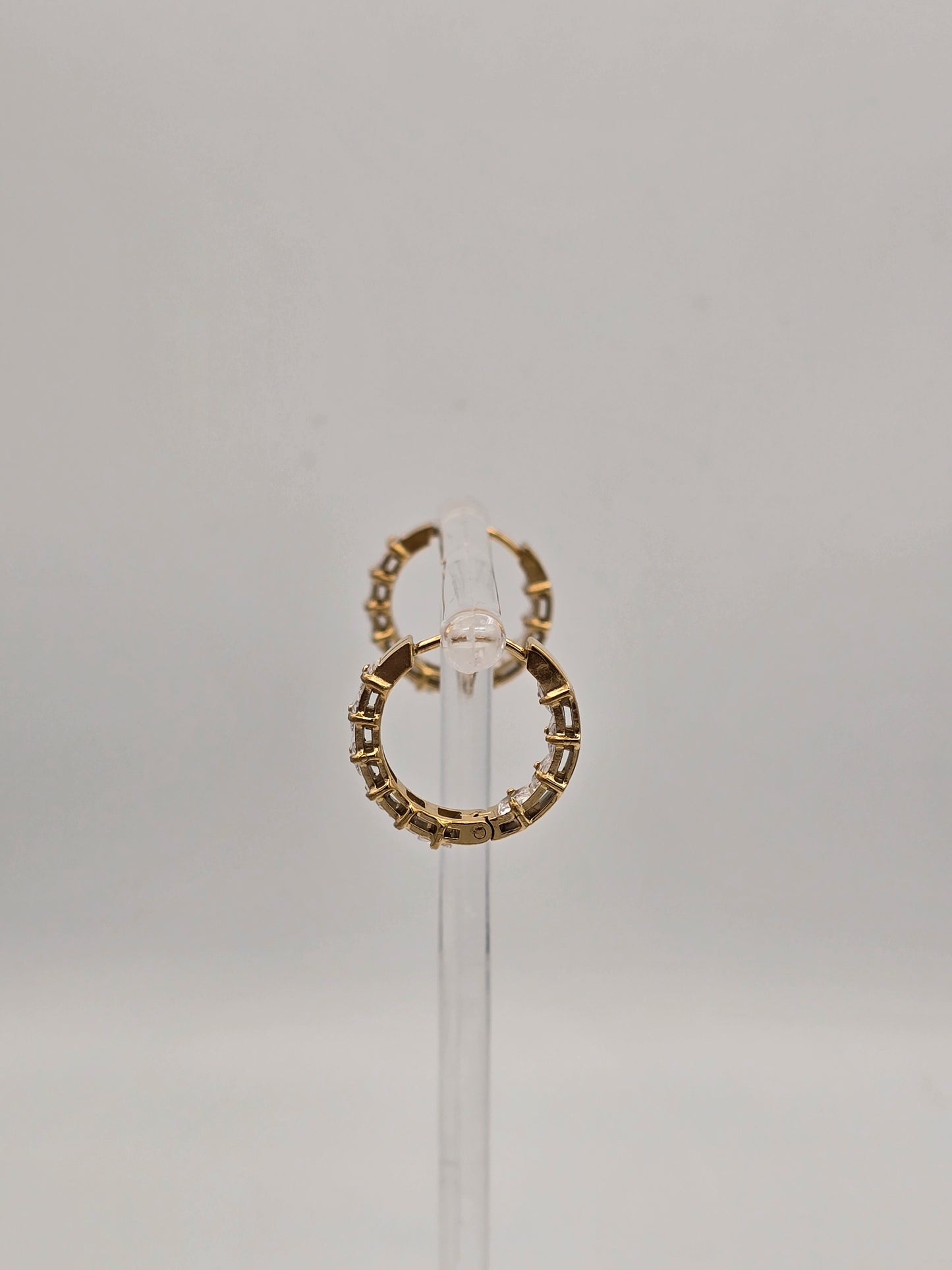 Stainless Steel Medium Sparkle Hoops in Gold or Silver