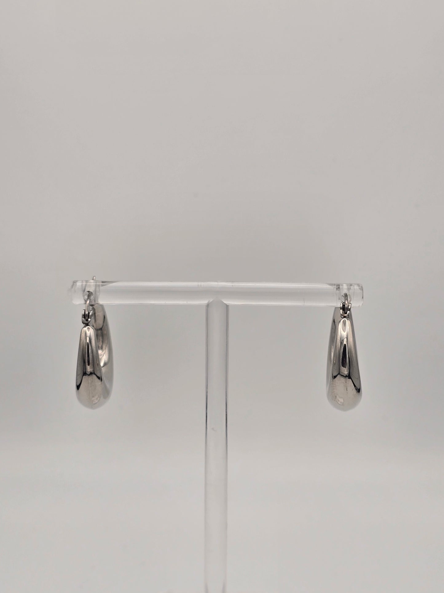 Stainless Steel Thick Silver Hoops