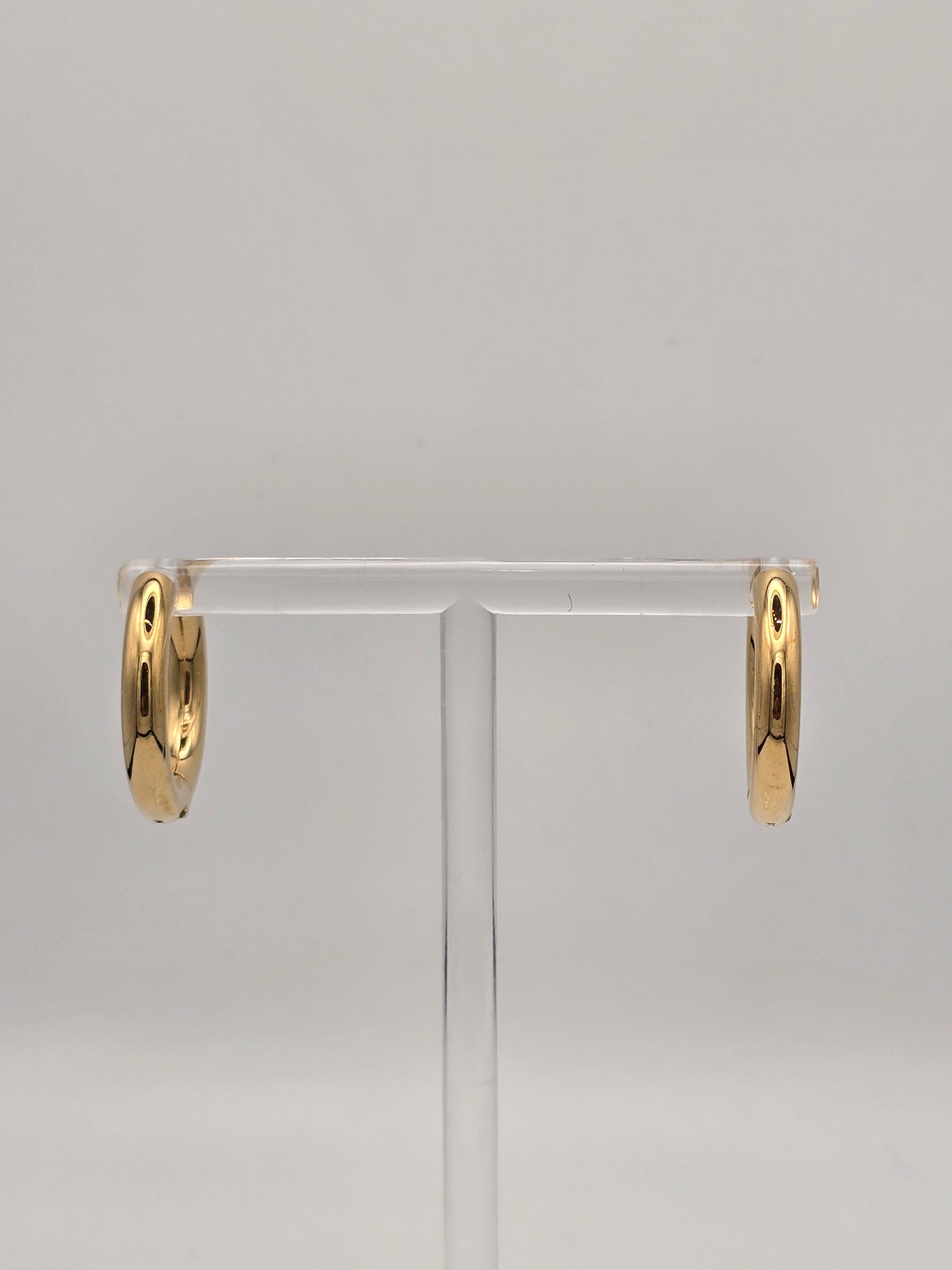 Stainless Steel Thick Hoop Earrings in Gold, Silver or Two-Tone