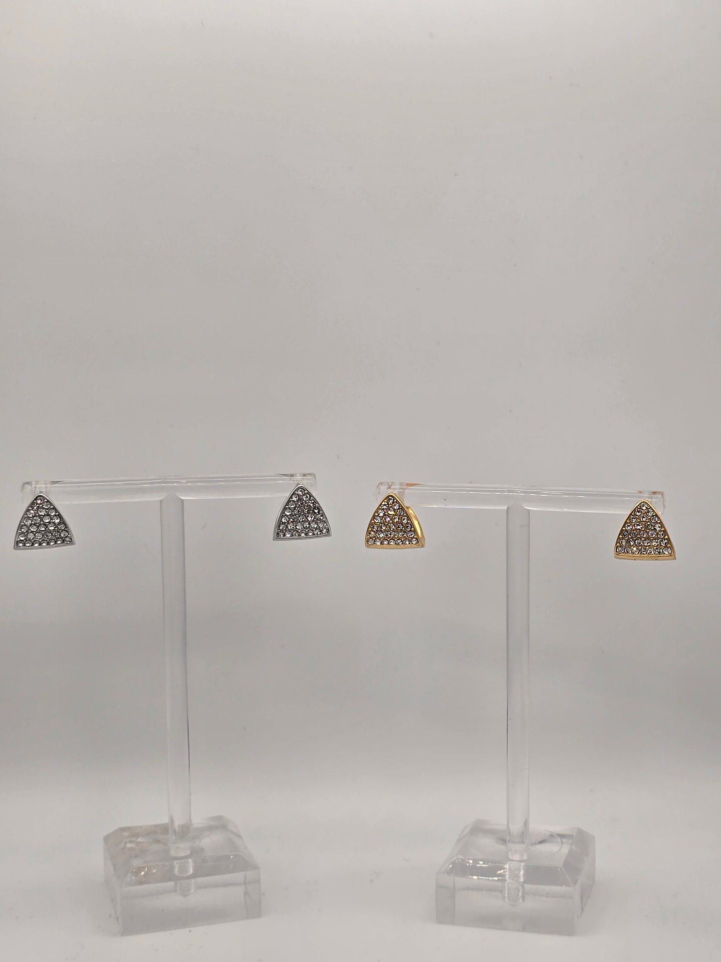 Stainless Steel Sparkle Cuff Earrings in Gold or Silver