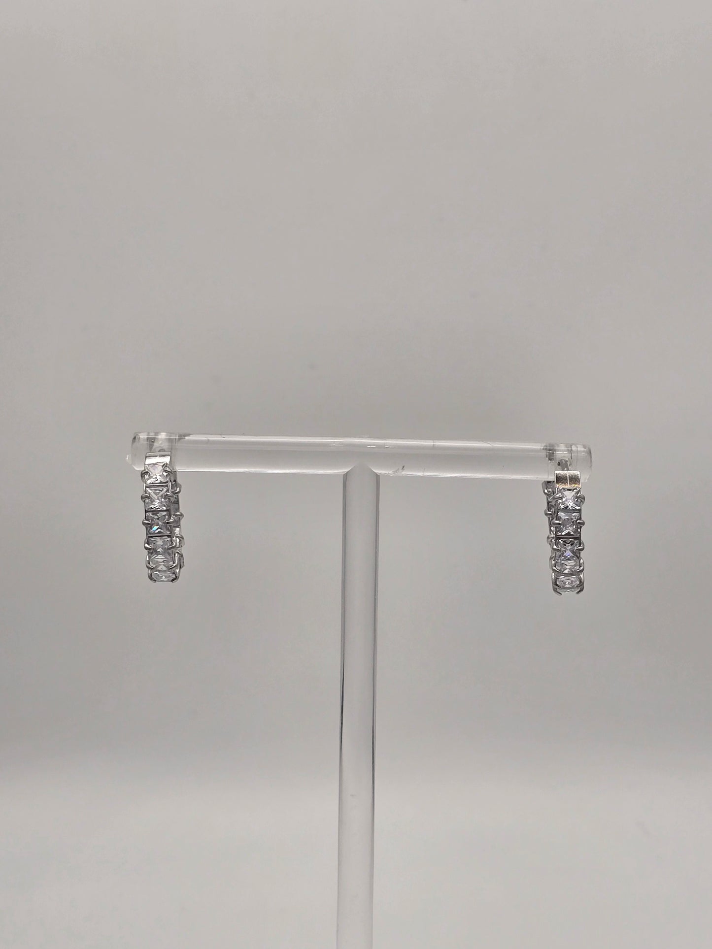 Stainless Steel Medium Sparkle Hoops in Gold or Silver