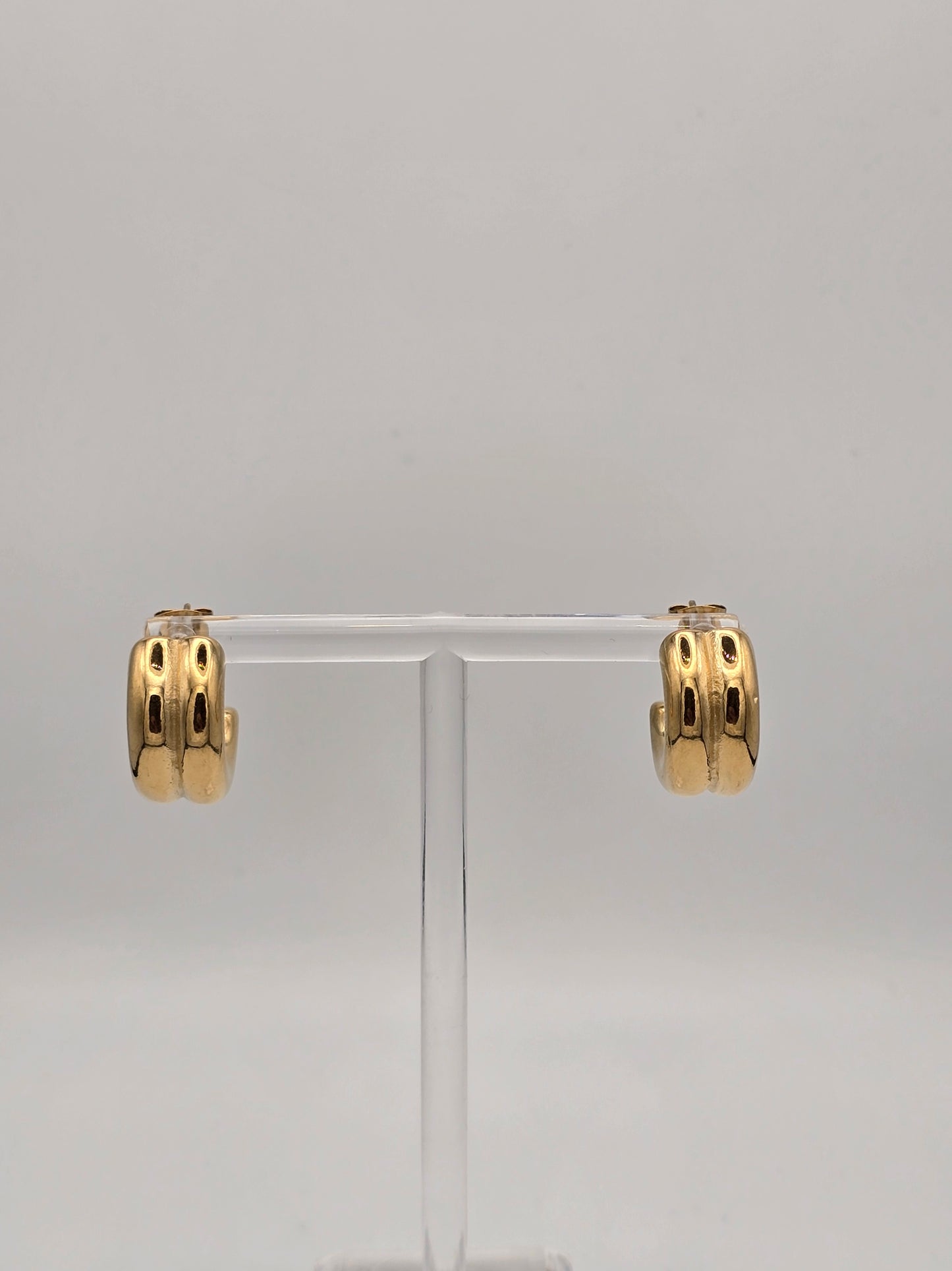 Stainless Steel Double Hoop Earrings Gold, Silver or Two-Tone