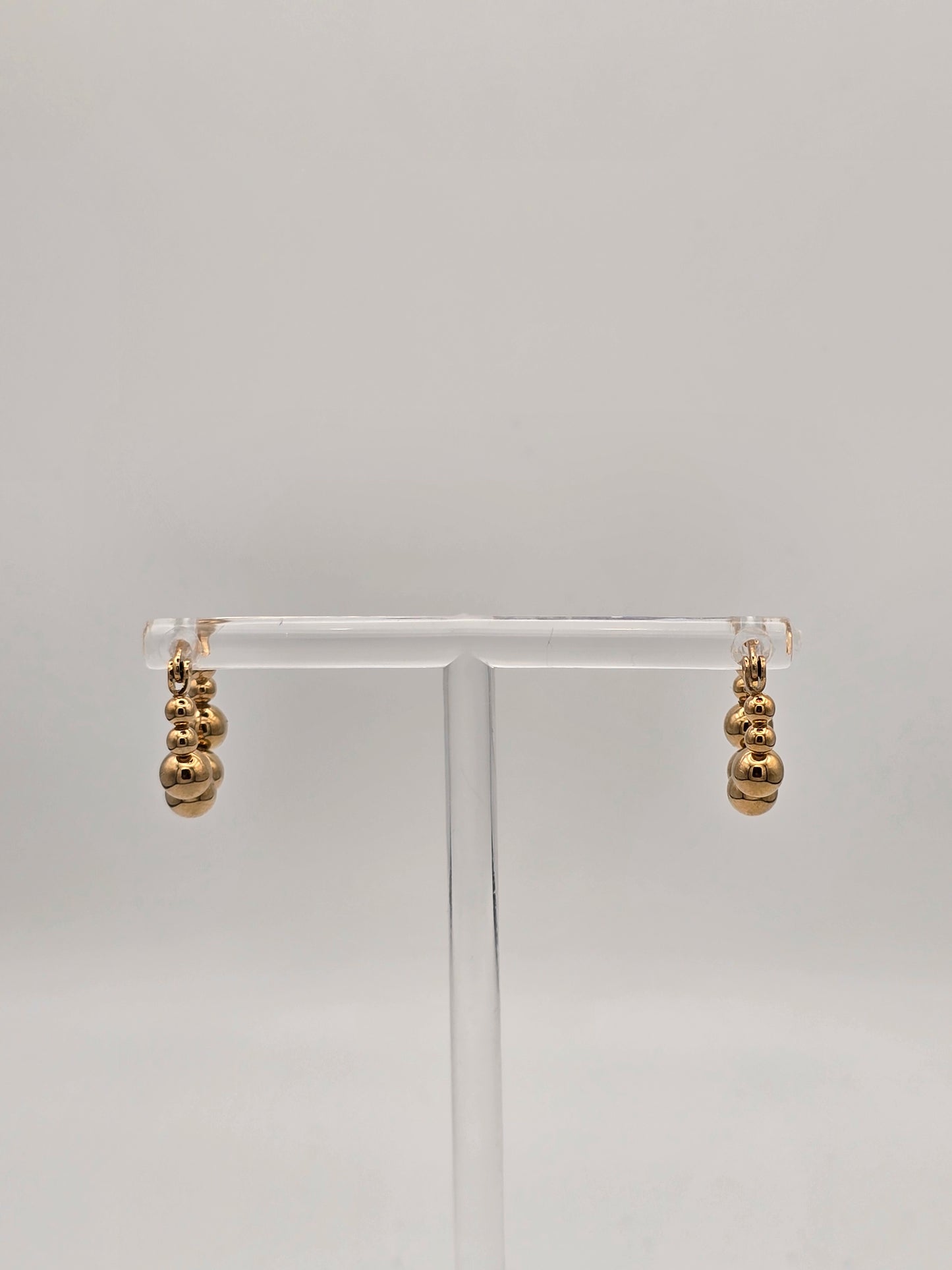 Stainless Steel Small Ball Hoop Earrings Gold or Silver