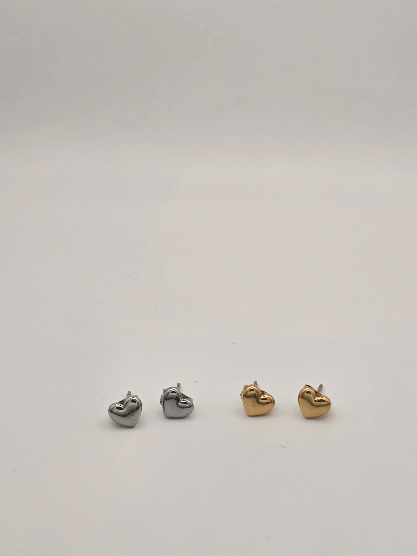 Stainless Steel Small Heart Studs (Gold or Silver)