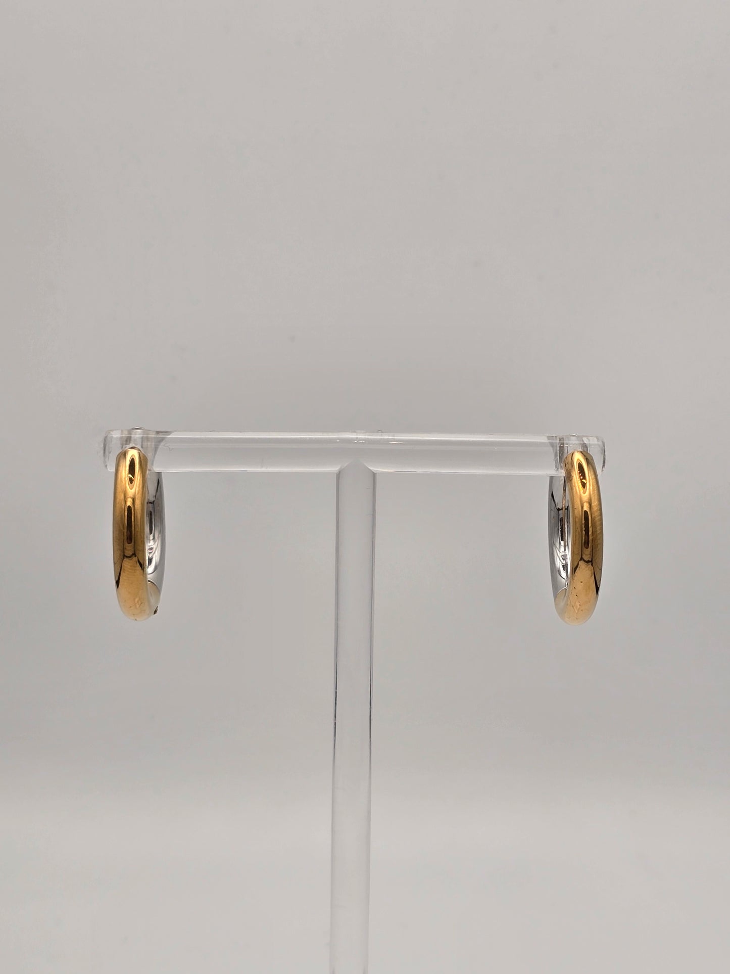 Stainless Steel Thick Hoop Earrings in Gold, Silver or Two-Tone