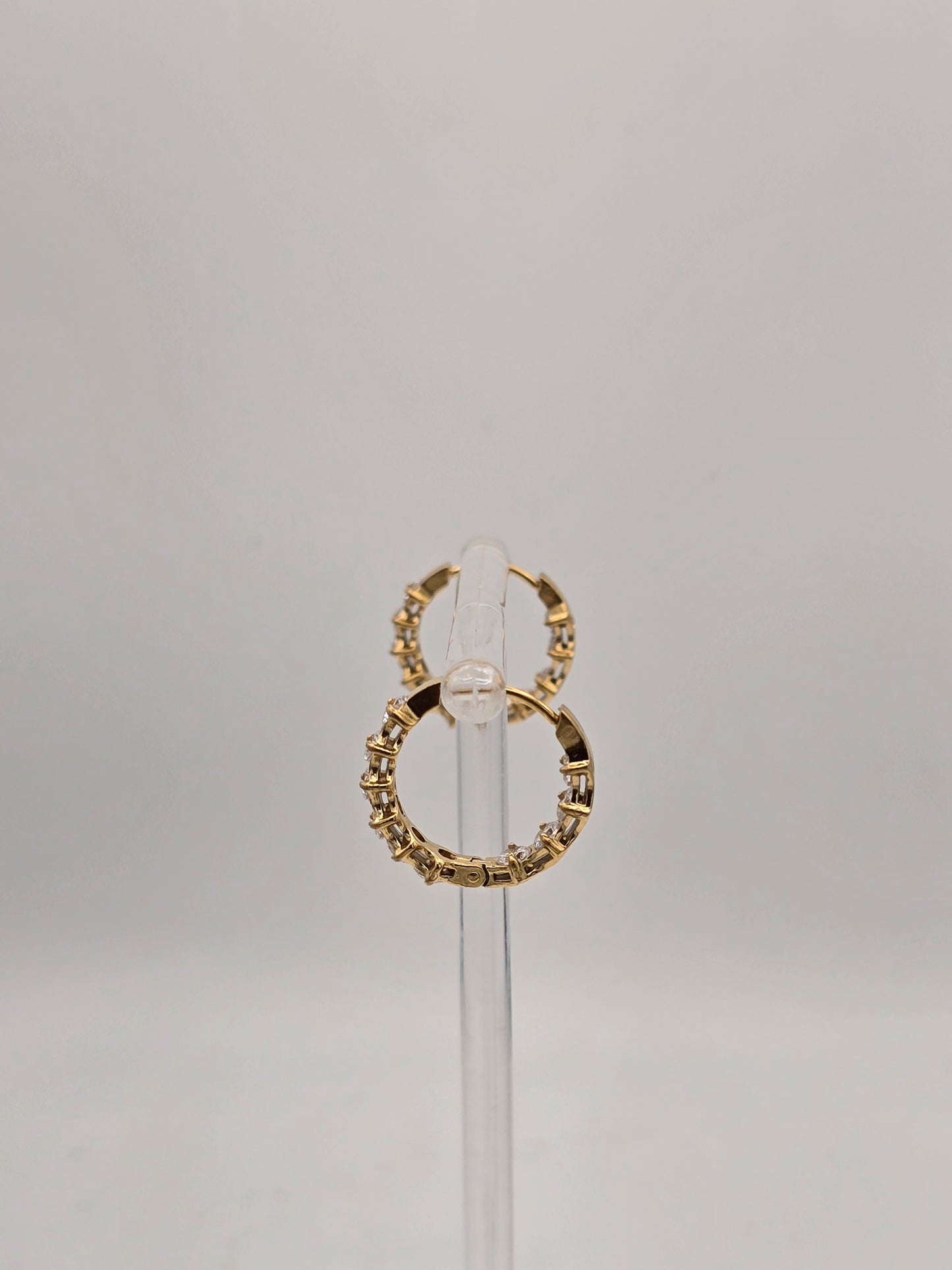 Stainless Steel Sparkle Hoop Earrings in Gold or Silver