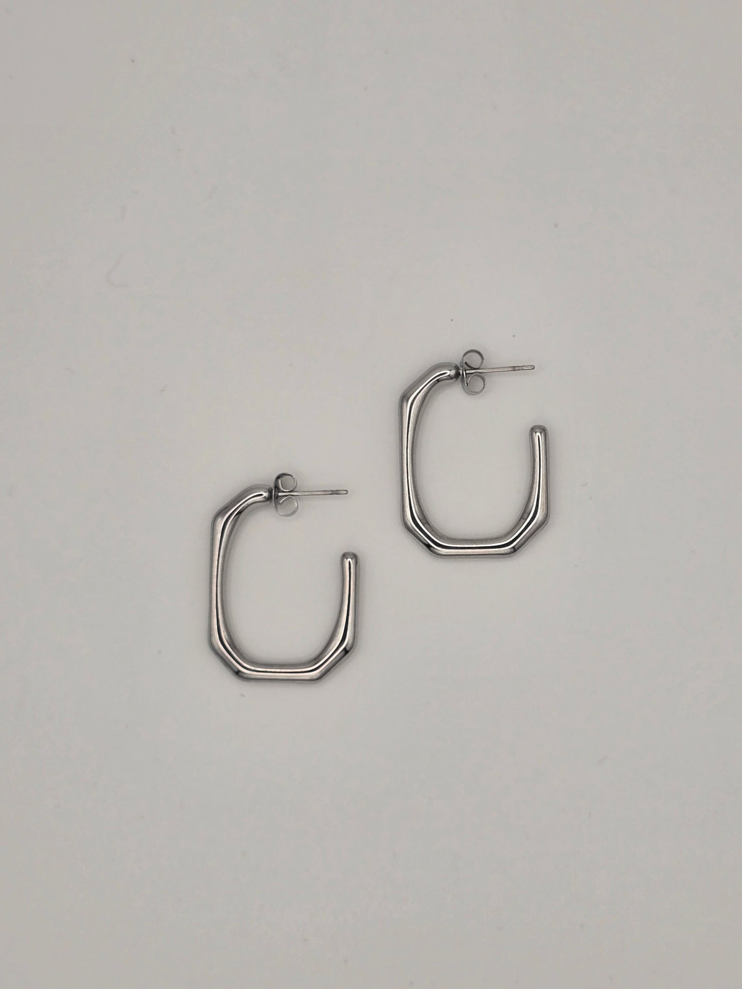 Stainless Steel Open Hoop Earrings