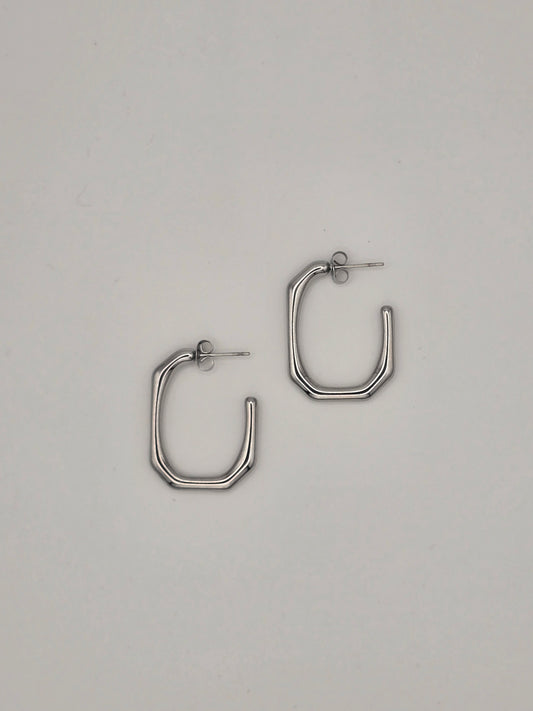 Stainless Steel Open Hoop Earrings