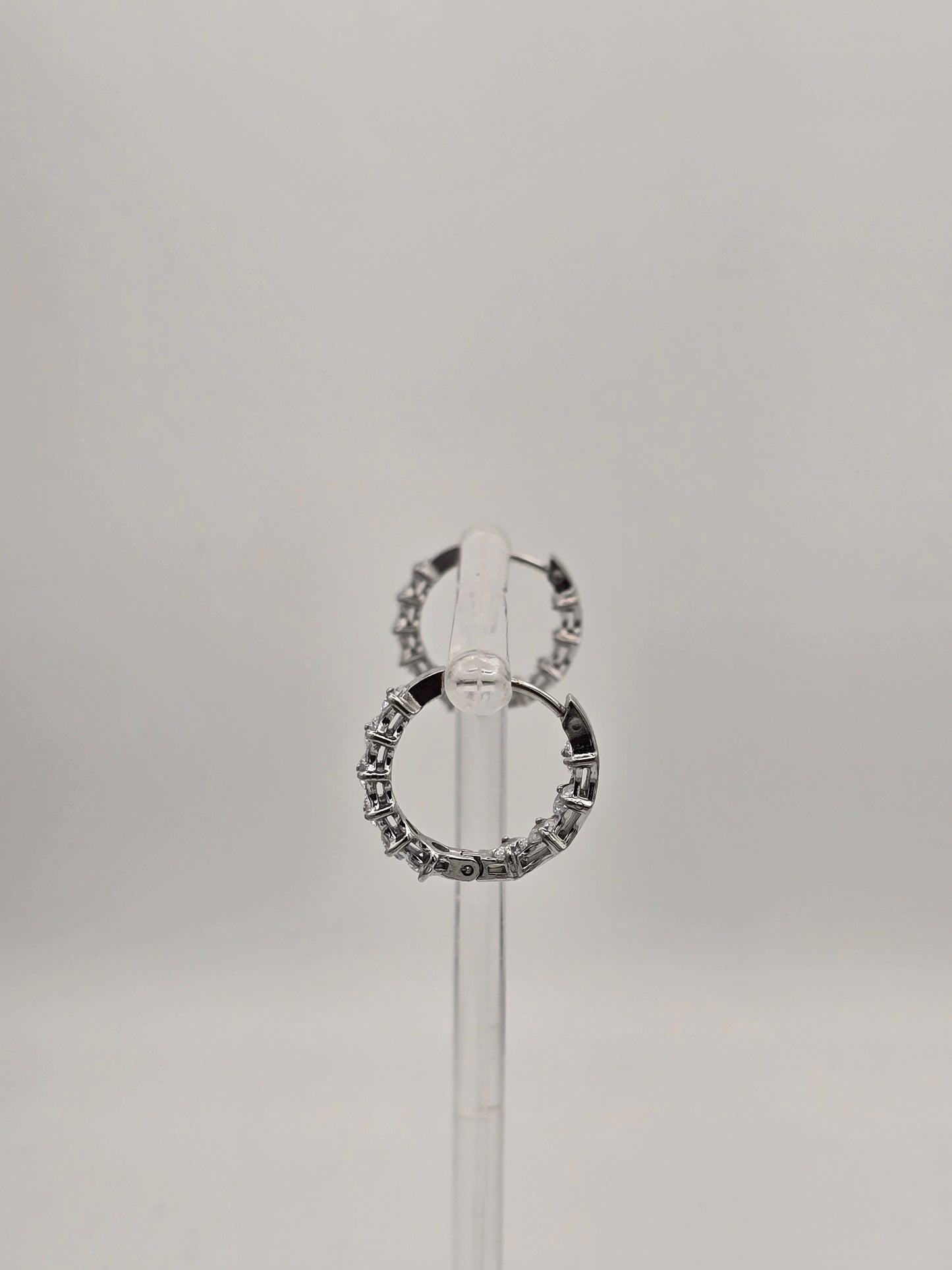 Stainless Steel Sparkle Hoop Earrings in Gold or Silver