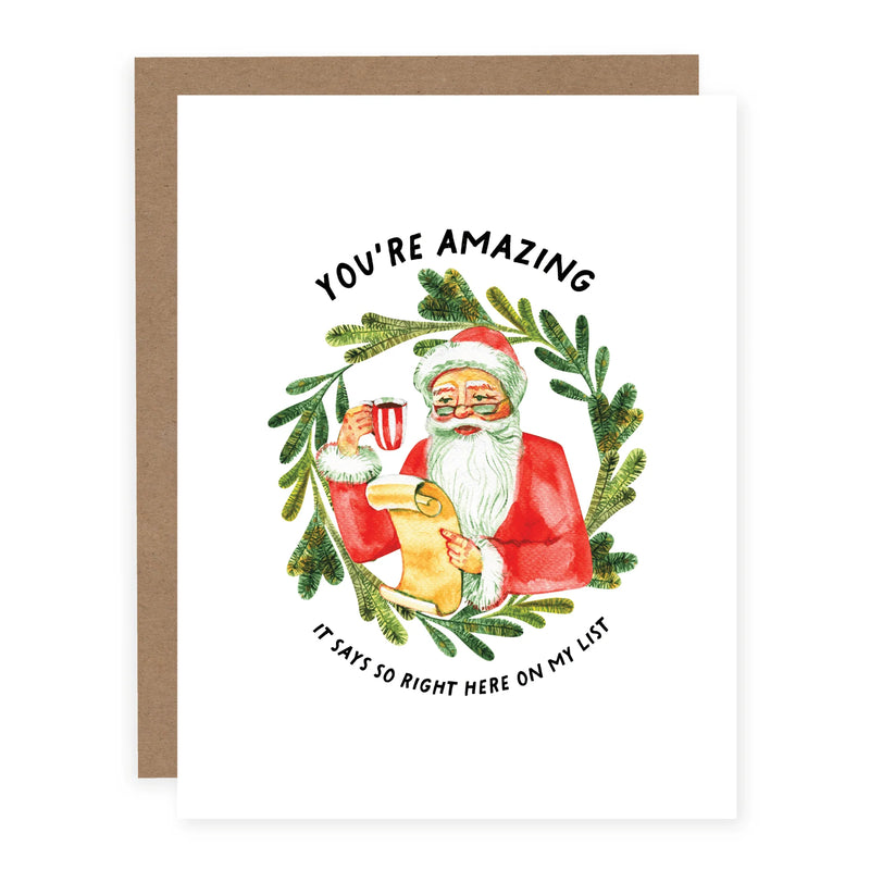 "You're Amazing! It Says So On My List" Holiday Card