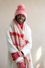 Rocky Red & Pink Stripe Winter Scarf