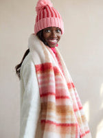 Rocky Red & Pink Stripe Winter Scarf