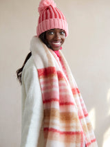 Rocky Red & Pink Stripe Winter Scarf