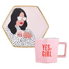 "Yes, Girl" Hexagon Mug & Saucer Set