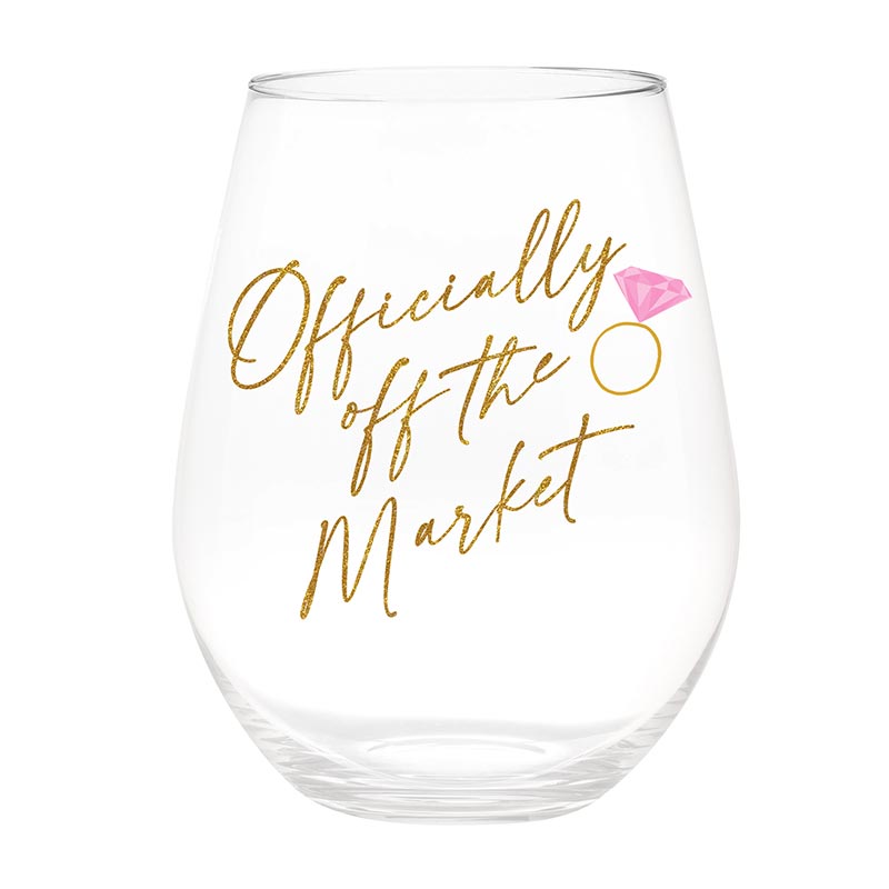 "Officially Off The Market" 30oz Stemless Wine Glass