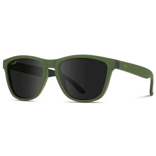 Ocean Polarized Sunglasses || Matte Green / Black Mirror Lens