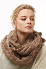 Herringbone Infinity Scarf (Brown)
