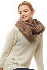 Herringbone Infinity Scarf (Brown)