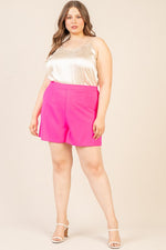 Elastic Back Shorts (Ultra Pink - Plus Size)
