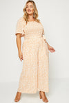 Floral Square Neck Jumpsuit (Plus Size)
