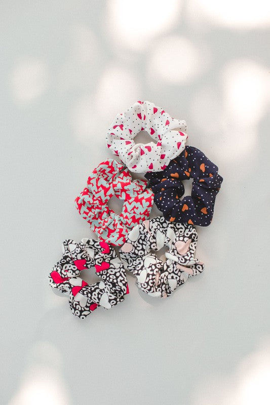 Heart Print Scrunchie