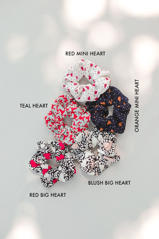 Heart Print Scrunchie