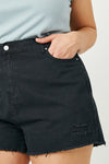 Stone Wash Distressed Denim Shorts (Plus Size)