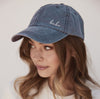 "Babe" Side Script Embroidered Baseball Hat (Navy)