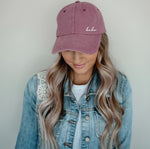 "Babe" Side Script Embroidered Baseball Hat (Maroon)