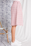 Button Front Elastic Waist Midi Skirt (Mauve)