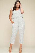 Sleeveless Animal Print Jumpsuit (Plus Size)