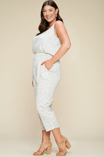 Sleeveless Animal Print Jumpsuit (Plus Size)
