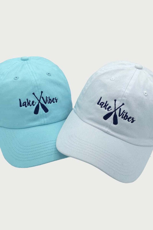 "Lake Vibes" Embroidered Baseball Hat (Sky Blue)