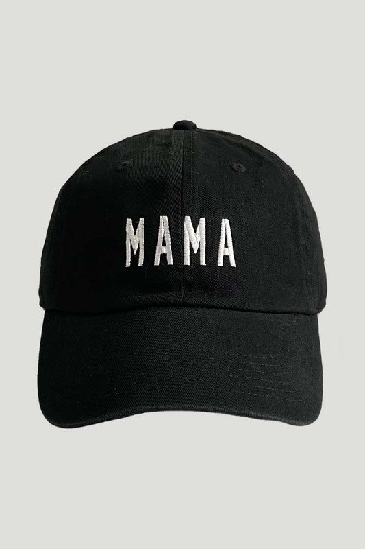 "MAMA" Embroidered Baseball Hat (Black)