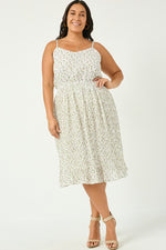 Pleated Skirt Sleeveless Tank Dress (Plus Size)