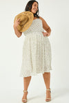Pleated Skirt Sleeveless Tank Dress (Plus Size)