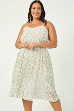 Pleated Skirt Sleeveless Tank Dress (Plus Size)