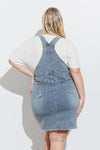 Distressed Bottom Denim Overall Dress (Plus Size)